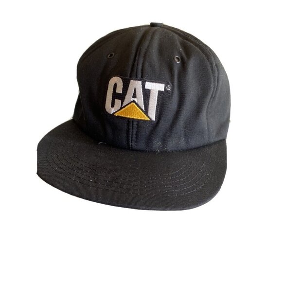 Vintage 1980's CAT Caterpillar Trucker Hat Cap Made in USA Snapback - Picture 1 of 7